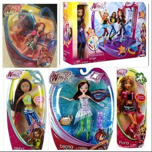 WINX CLUB Lot of 5 DOLLS BLOOM Flora Aisha Tecna